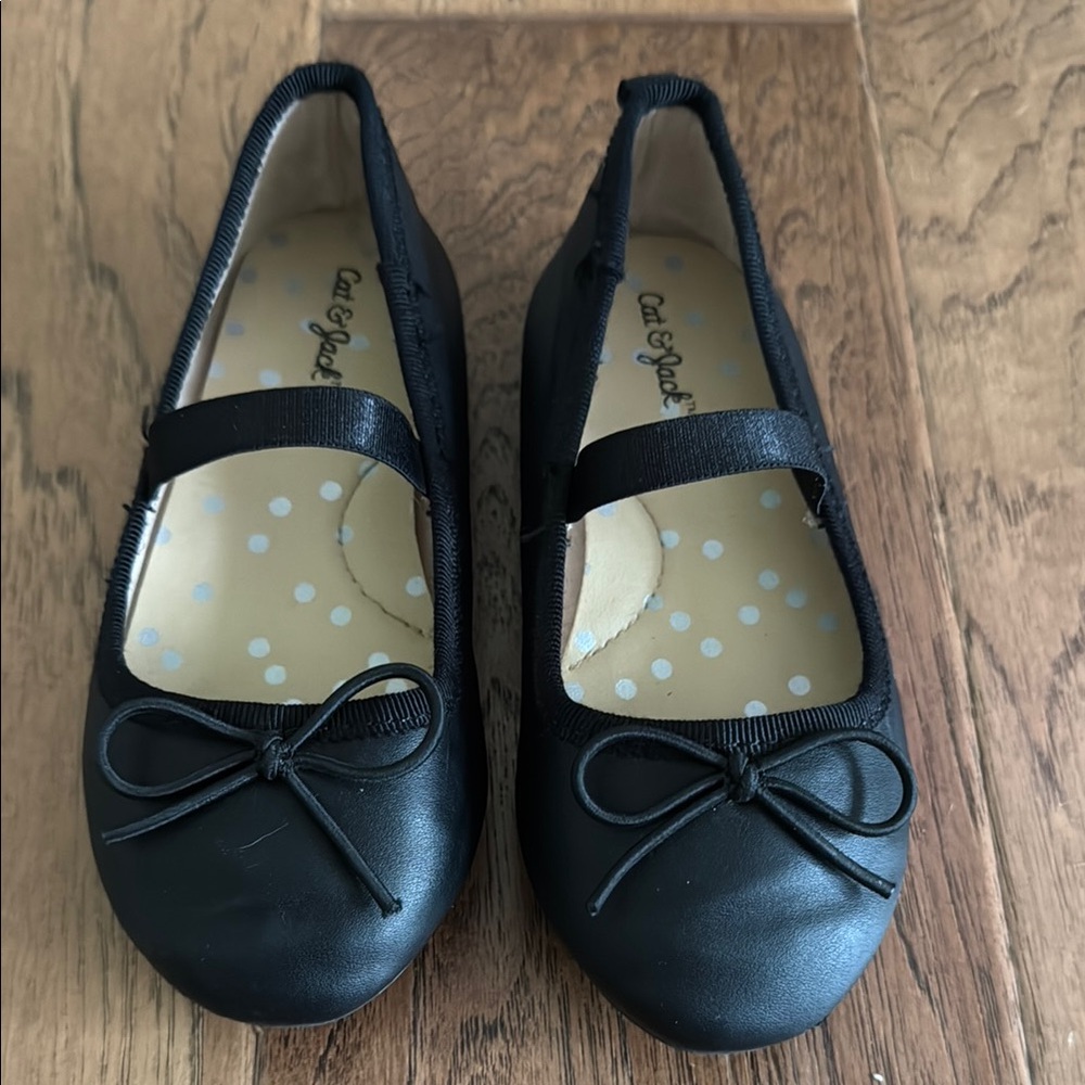 Cat & Jack Black Dress Shoes Elegant Slip-On